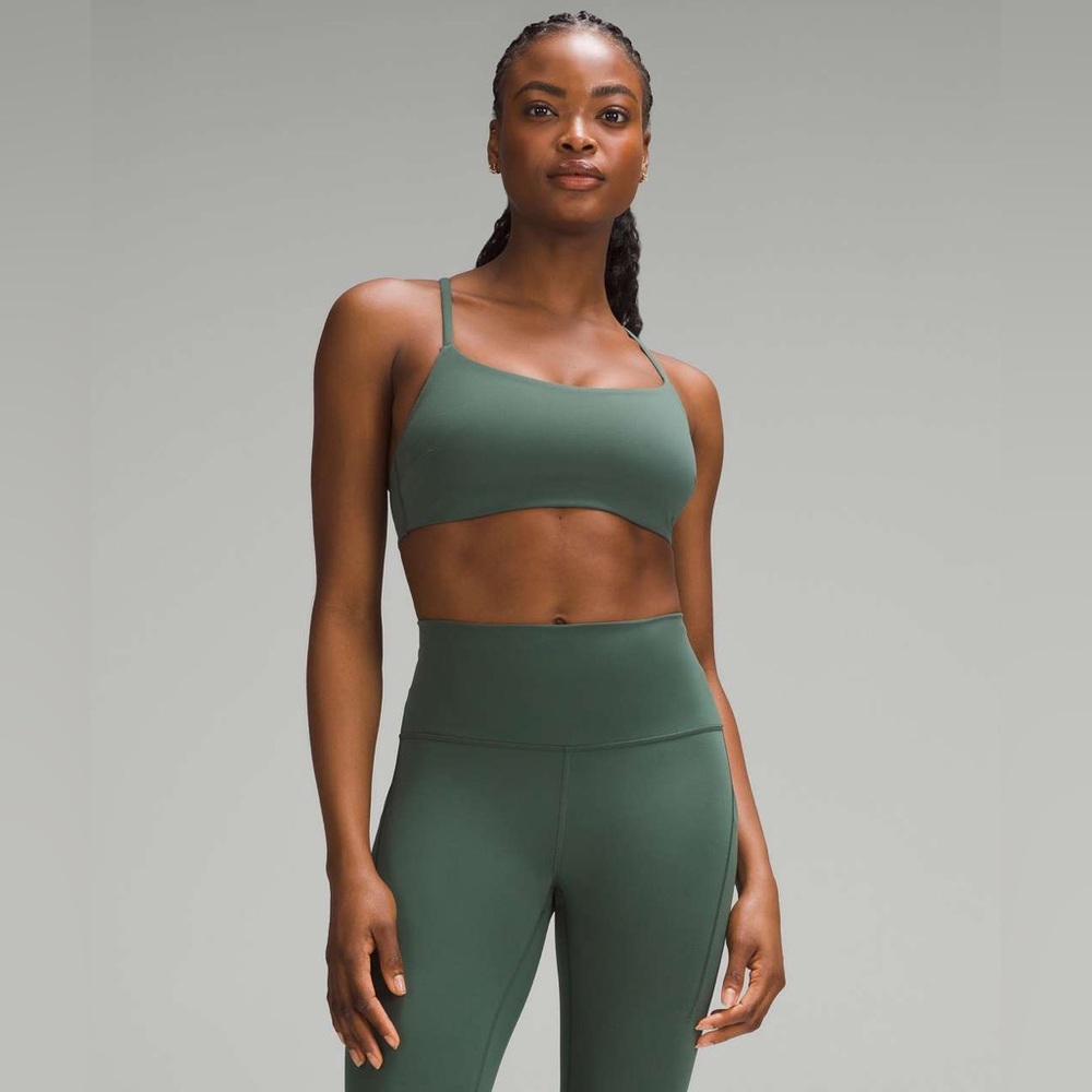 Lululemon Wunder Train Strappy Racer Bra in Medium Forest
